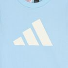 طقم شورت اولاد بالشعار باللون الازرق , 1, hi-res