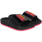 Girls Black Logo Sliders, 1, hi-res