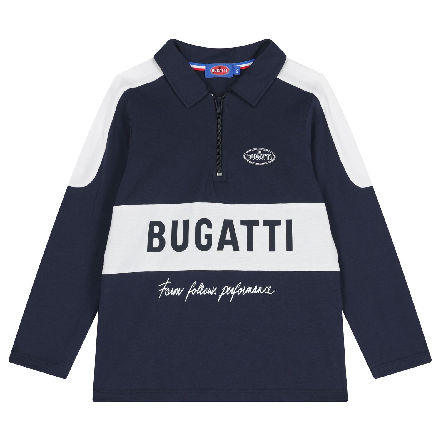 Boys Navy Blue & White Logo Polo Shirt, 1, hi-res