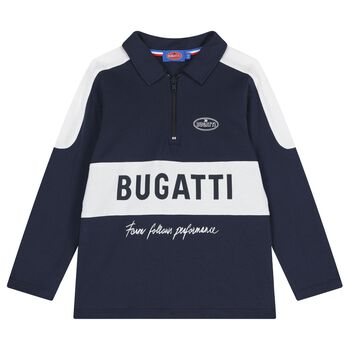 Boys Navy Blue & White Logo Polo Shirt
