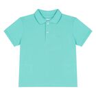 Younger Boys Aqua Logo Polo Shirt, 1, hi-res