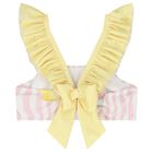 Girls White, Pink & Yellow Ice Cream Bikini, 2, hi-res