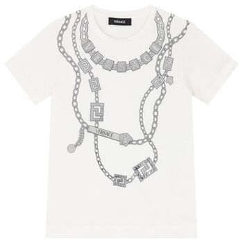 Girls Ivory Logo Chain T-Shirt