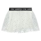 Younger Girls Grey & White Logo Skirt, 1, hi-res