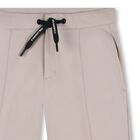 Boys Beige Logo Shorts , 1, hi-res