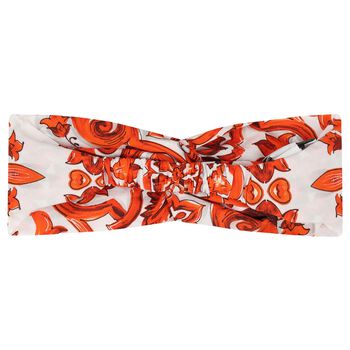 Baby Girls White & Orange Majolica Headband