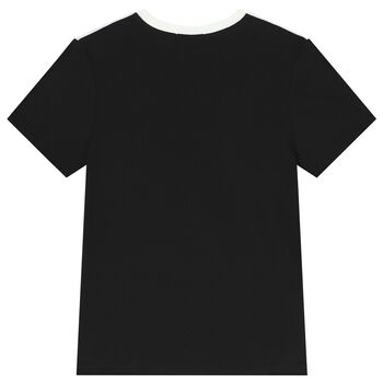 Boys White & Black Logo T-Shirt