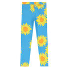 Girls Blue & Yellow Floral Leggings, 1, hi-res