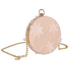 حقيبة يد بطبعة الزهور باللون الزهري والذهبي للبنات, 2, hi-res