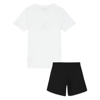 Boys White & Black Logo Pyjamas