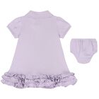 Baby Girls Purple Logo Dress, 1, hi-res