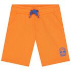 Boys Orange Logo Shorts, 3, hi-res