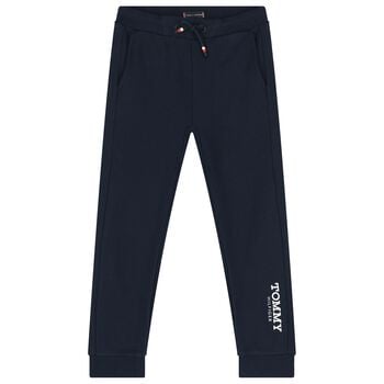 Boys Navy Blue Logo Joggers