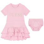 Baby Girls Pink Logo Dress Set, 1, hi-res