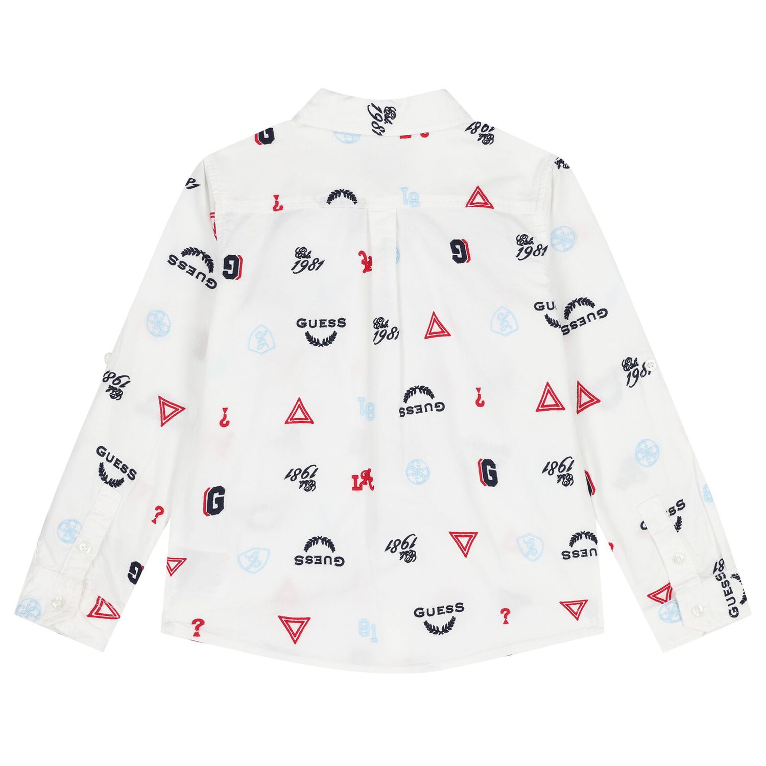 Boys White Logo Shirt, 1, hi-res