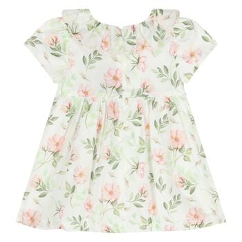 Younger Girls Ivory Floral Dress