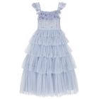 Girls Blue Embellished Tutu Dress, 1, hi-res