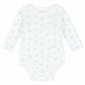 Baby Boys White & Blue Bodysuit