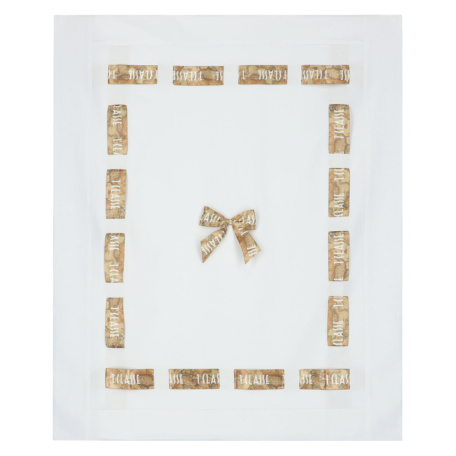 Girls White Bow Baby Blanket, 1, hi-res