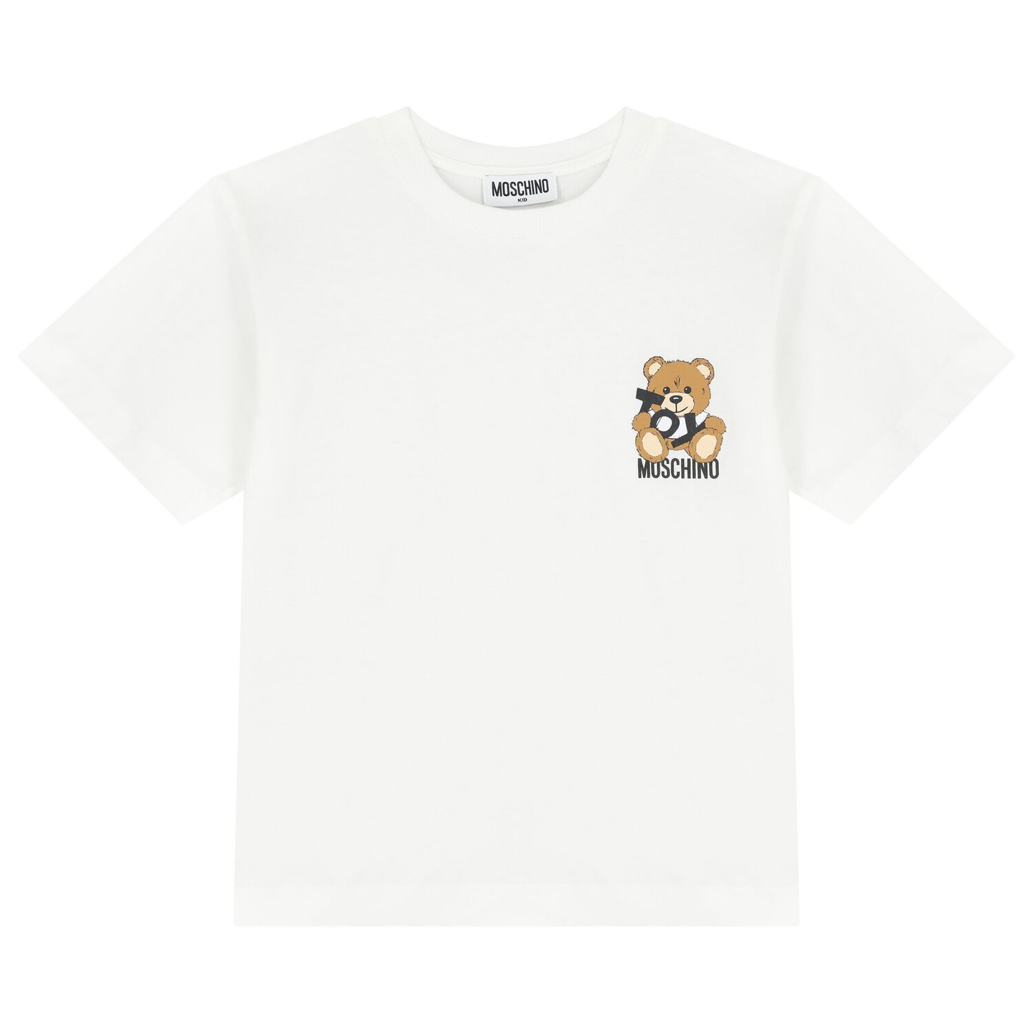 White Teddy Bear Logo T-Shirt, 1, hi-res