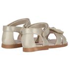 Girls Gold Flower Sandals, 1, hi-res