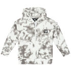 White & Grey Logo Hooded Zip Up Top, 1, hi-res