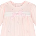 Baby Girls Pink Bow Babygrow, 1, hi-res