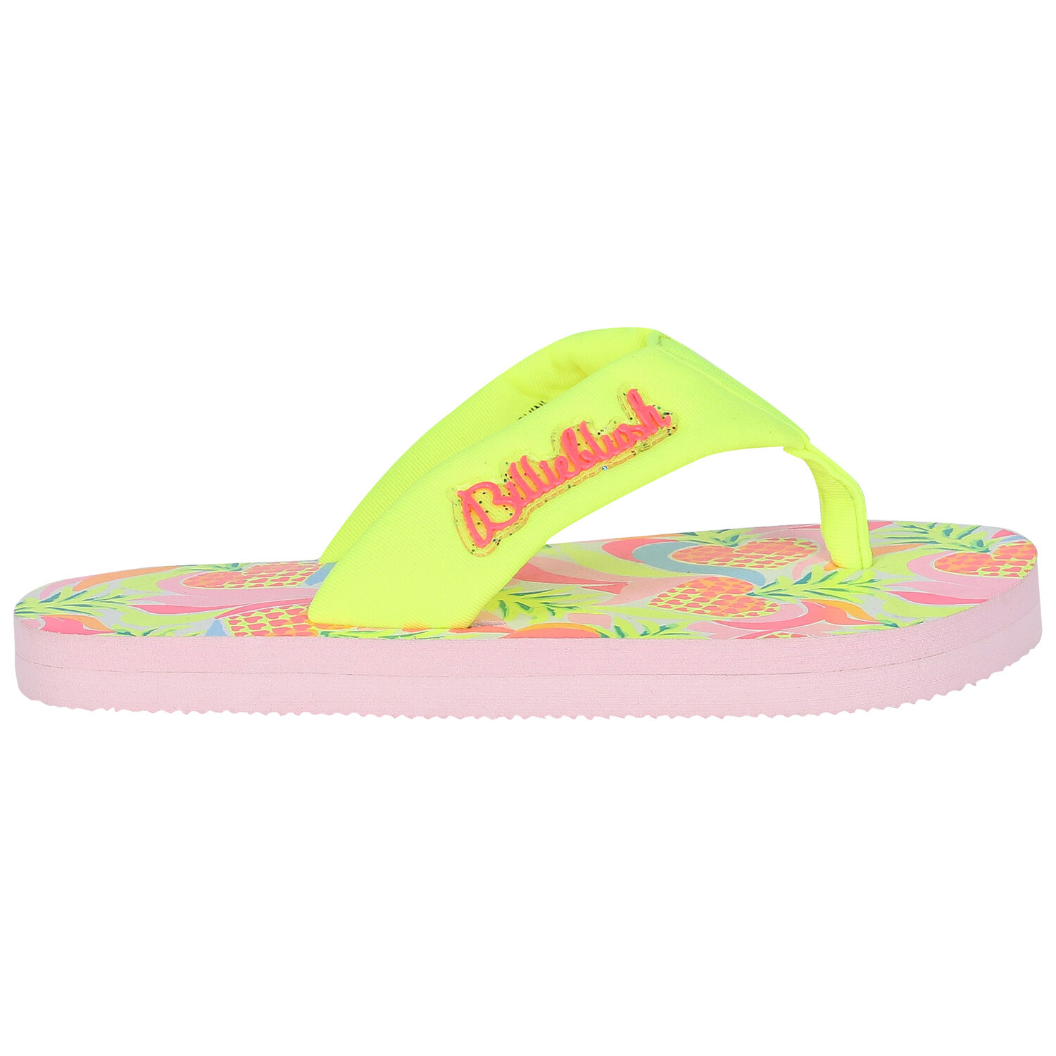 Girls Neon Yellow Flip-Flops, 1, hi-res