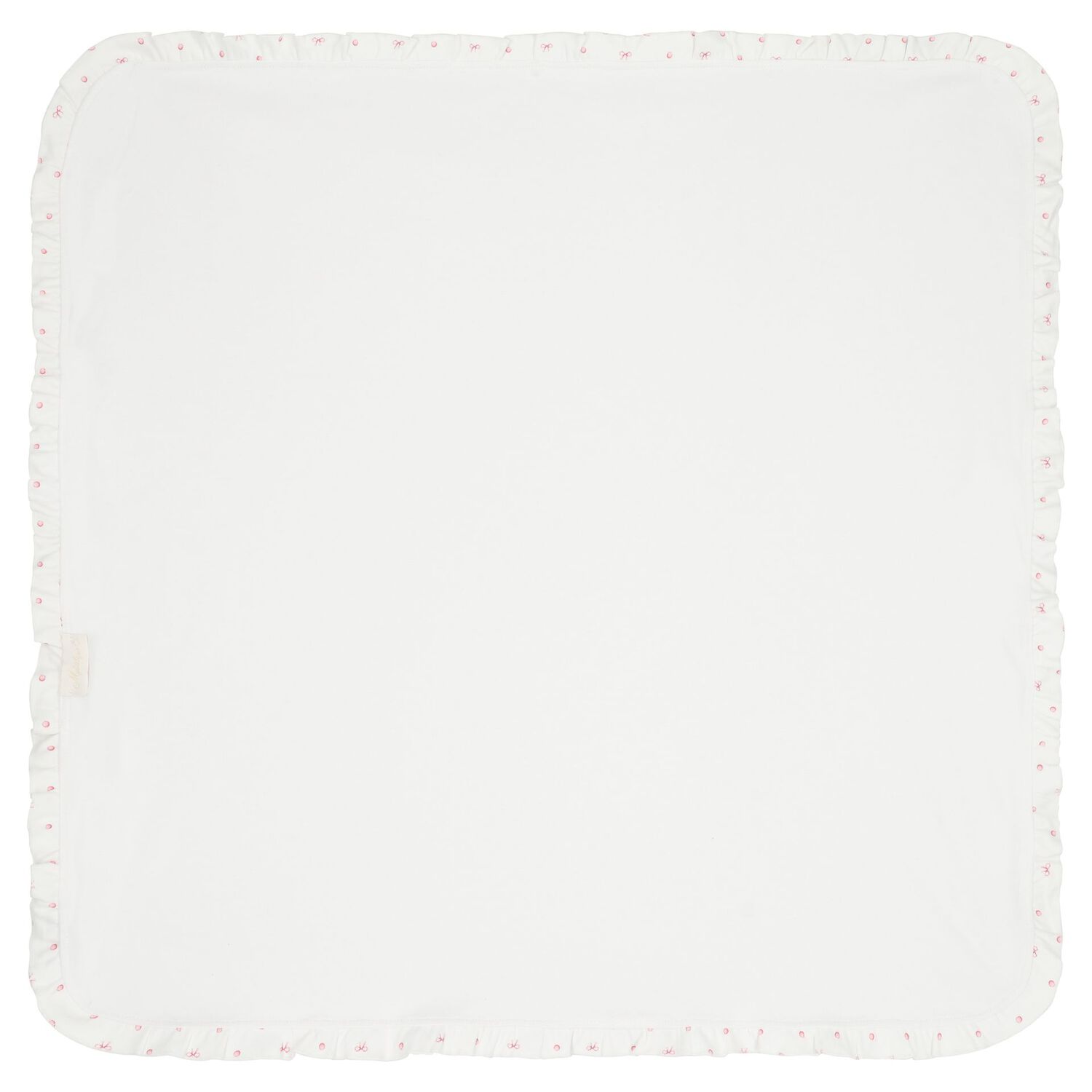 بطانيه للبنات بفيونكه باللون الابيض والوردى , 1, hi-res