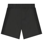 Boys Black Logo Shorts, 1, hi-res