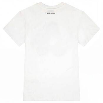 فستان مزين بالزهور باللون الابيض للبنات 