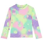 Girls Multi-Coloured Sea Shell Rash Vest, 1, hi-res