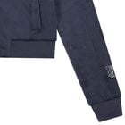 Girls Navy Blue Crystal Embellished Diamant&eacute; Logo Hooded Zip Up Top, 1, hi-res