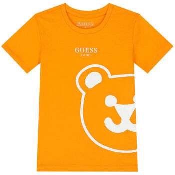Boys Orange Teddy Bear Logo T-Shirt