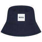 Baby Boys Blue & Navy Blue Logo Reversible Hat, 1, hi-res