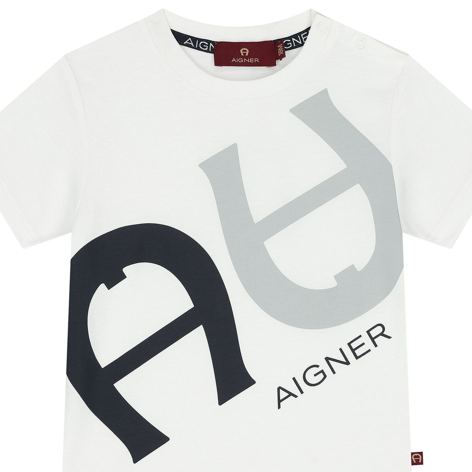 Younger Boys White Logo T-Shirt, 1, hi-res