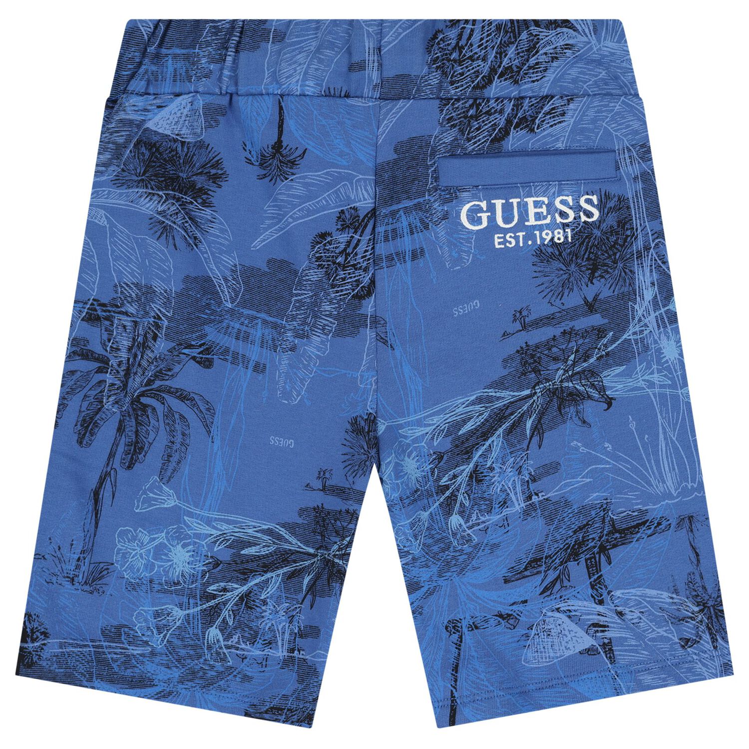 Boys Blue Logo Shorts, 1, hi-res