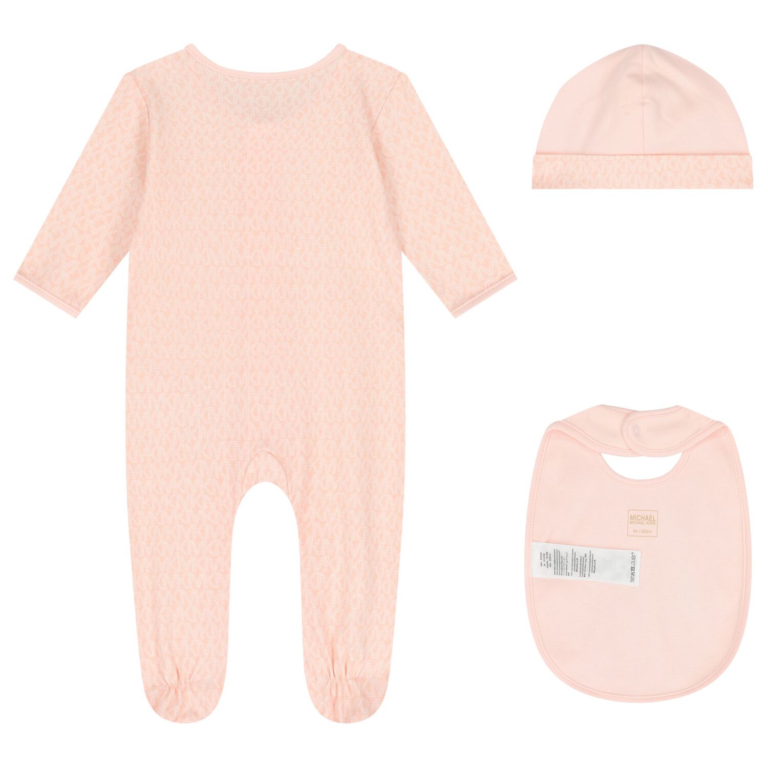Baby Girls Pink Logo Babygrow Gift Set, 2, hi-res