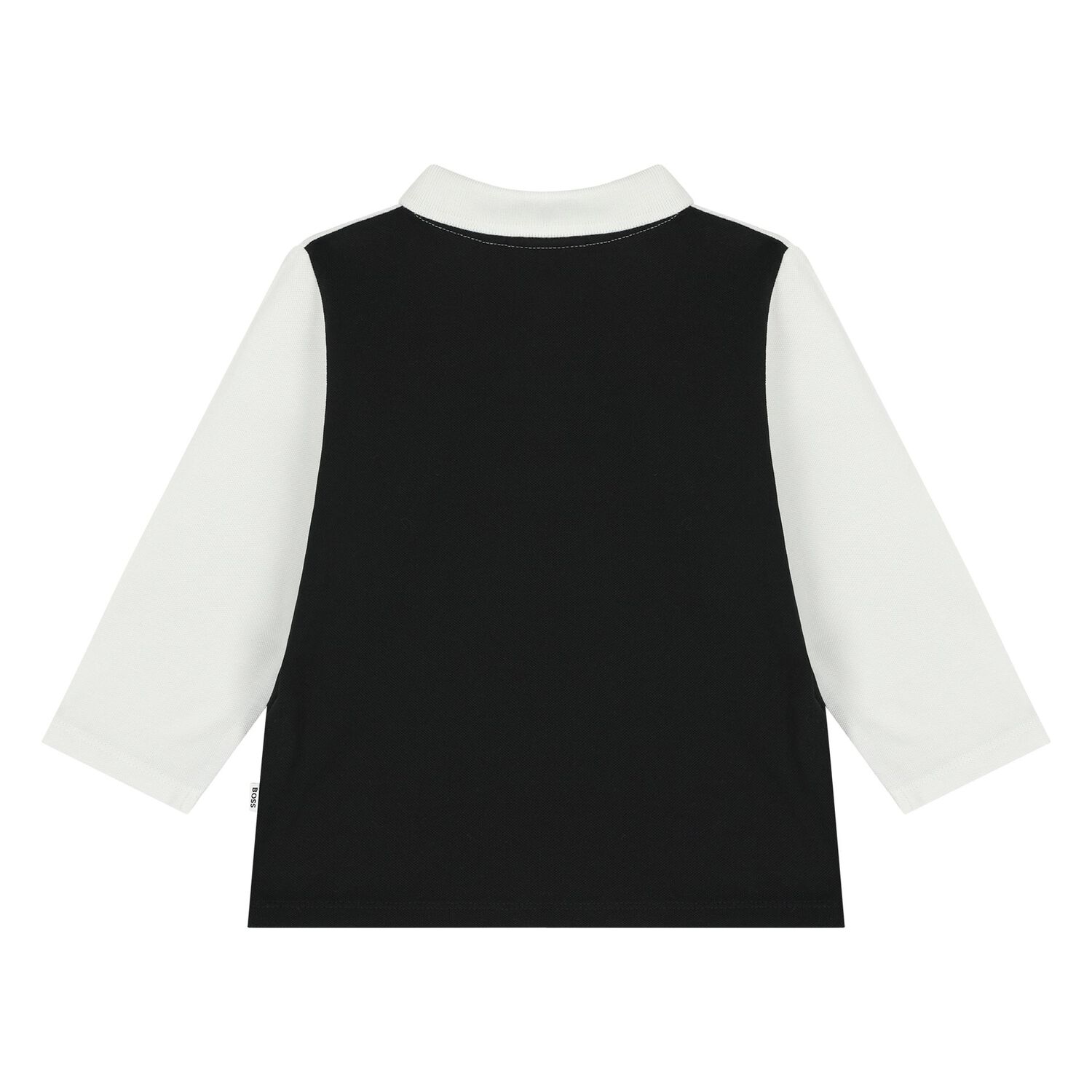 قميص بولو بشعار أبيض وأسود للأولاد الصغار, 1, hi-res