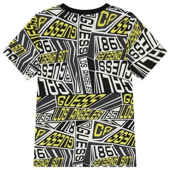 تي شيرت أولاد بالشعار متعدد الألوان  