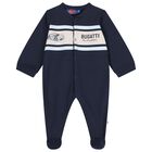 Baby Boys Navy Blue Logo Babygrow, 2, hi-res