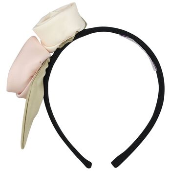 رابطه رأس للبنات  ثلاثيه الابعاد  باللون الوردي والاسود 