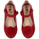 Girls Red Fur Patent Leather Shoes, 1, hi-res
