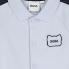 Baby Boys Blue Logo Babygrow, 2, hi-res