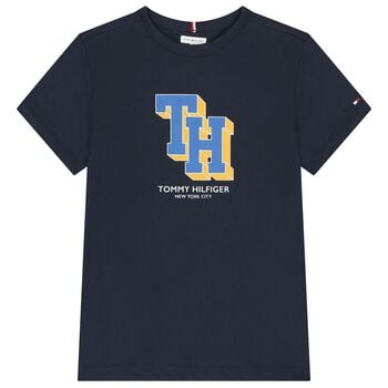 Boys Navy Blue Varsity Logo T-Shirt