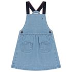  فستان للبنات بالشعار باللون الأبيض و الأزرق, 1, hi-res