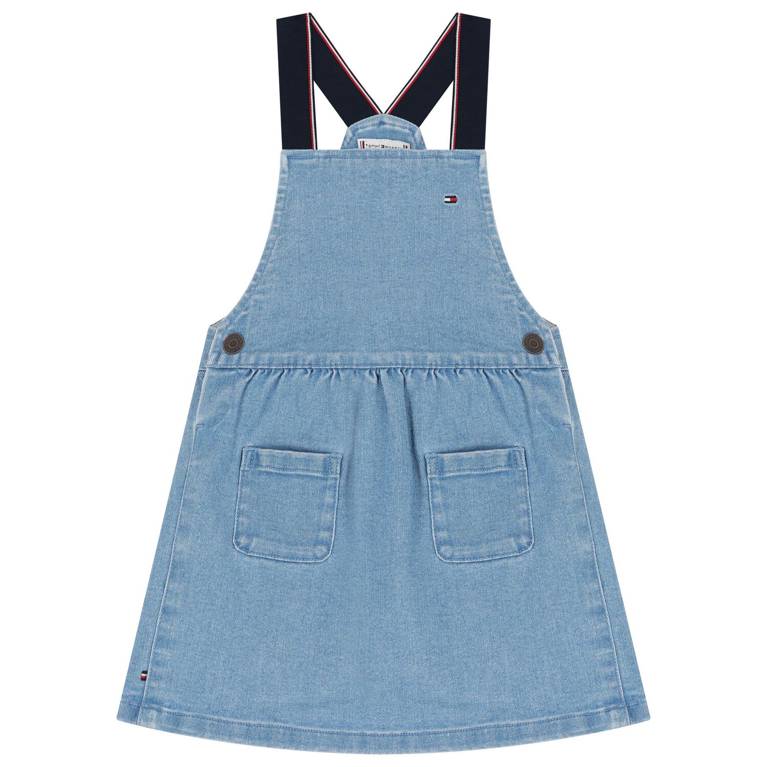  فستان للبنات بالشعار باللون الأبيض و الأزرق, 1, hi-res