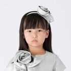 Girls Silver Rose Headband, 1, hi-res