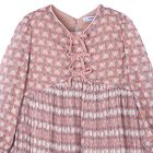 فستان بنات مزين بزهور باللون الوردى, 2, hi-res