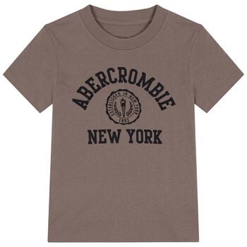 Boys Brown Logo Crest T-Shirt